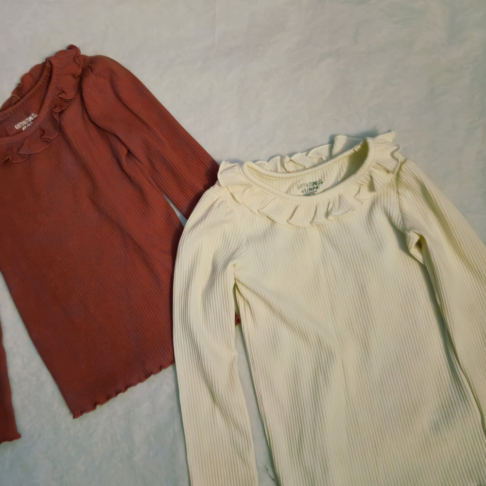Garanimals Rust and Cream Ruffle Tops - Picture 1 of 3